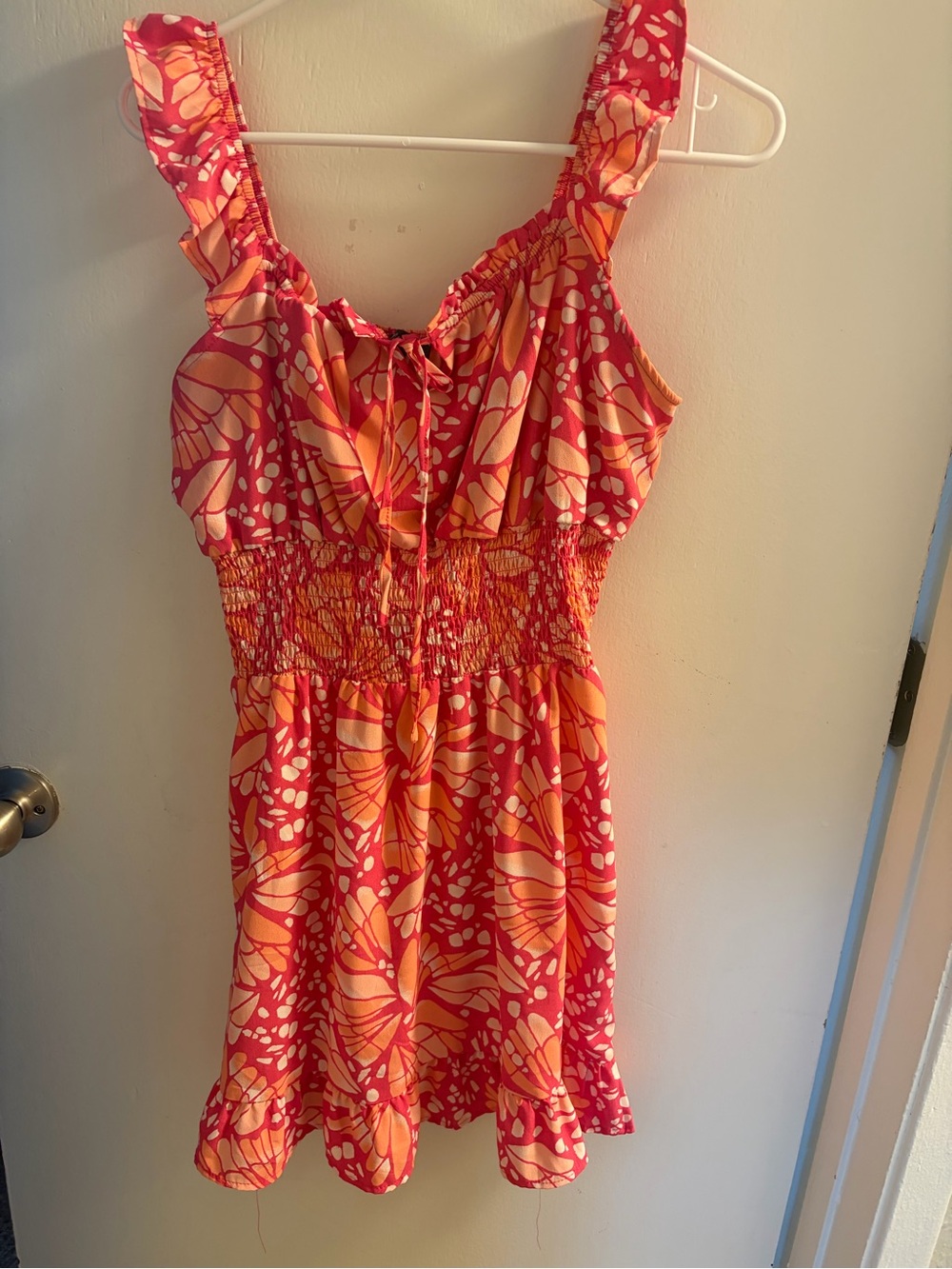 Lily Rose  Pink and Orange Smocked Mini Dress